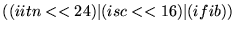 $((iitn<<24)\vert(isc<<16)\vert(ifib))$