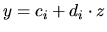 $y = c_i
+ d_i \cdot z$
